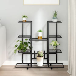 Vidaxl - Jardinière avec roues 94,5x24,5x91,5 cm Noir Fer
