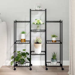 Vidaxl - Jardinière avec roues 83x25x103,5 cm Noir Fer