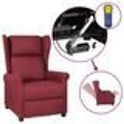 vidaXL Fauteuil inclinable électrique à oreilles rouge bordeaux tissu