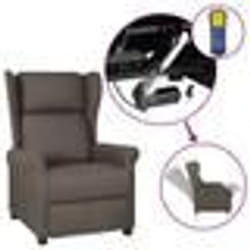vidaXL Fauteuil inclinable électrique à oreilles marron tissu
