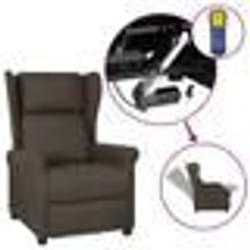 vidaXL Fauteuil inclinable électrique à oreilles marron foncé tissu