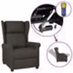 vidaXL Fauteuil inclinable électrique à oreilles taupe Tissu