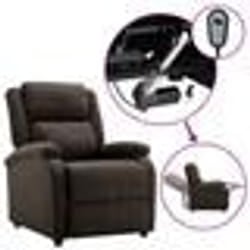 vidaXL Fauteuil inclinable électrique Marron foncé Tissu - TU