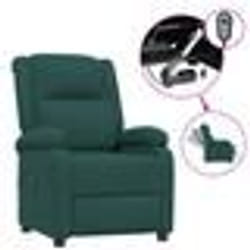 vidaXL Fauteuil inclinable électrique Vert foncé Tissu - TU