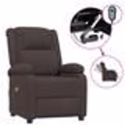 vidaXL Fauteuil électrique de massage Marron foncé Tissu - TU