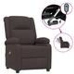 vidaXL Fauteuil électrique de massage Marron foncé Tissu - TU