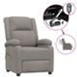 vidaXL Fauteuil électrique de massage Taupe Tissu - TU
