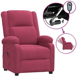 Fauteuil inclinable électrique rouge bordeaux velours vidaXL