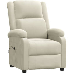 Fauteuil Inclinable Électrique Crème Velours Vidaxl