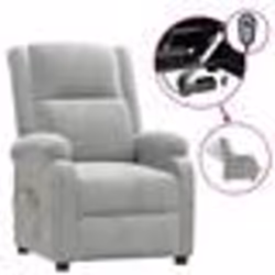 vidaXL Fauteuil électrique de massage Gris clair velours - TU