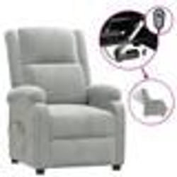 vidaXL Fauteuil électrique de massage Gris clair velours - TU