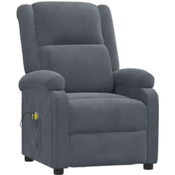 Vidaxl - Fauteuil de massage électrique Chaise de massage Fauteuil Design Fauteuil Relax Gris foncé velours
