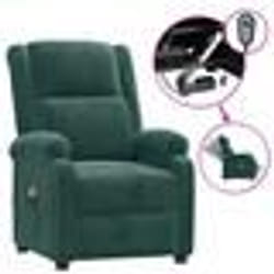 vidaXL Fauteuil électrique de massage Vert foncé velours - TU