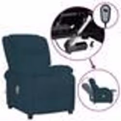 vidaXL Fauteuil électrique de massage Bleu Velours - TU