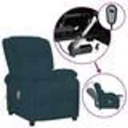 vidaXL Fauteuil électrique de massage Bleu Velours - TU