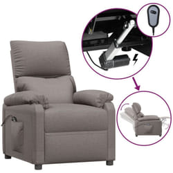 Fauteuil Inclinable Électrique Taupe Tissu Vidaxl