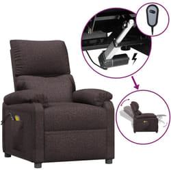 Vidaxl - Fauteuil de massage électrique Chaise de massage Fauteuil Design Fauteuil Relax Marron foncé Tissu