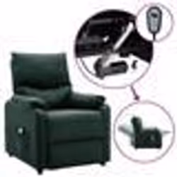 vidaXL Fauteuil électrique de massage Vert foncé Tissu - TU