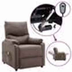 vidaXL Fauteuil électrique de massage Taupe Tissu - TU