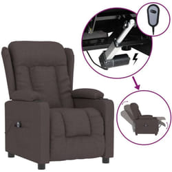 vidaXL Fauteuil inclinable électrique Marron foncé Tissu