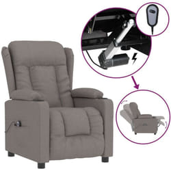 vidaXL Fauteuil inclinable électrique Taupe Tissu