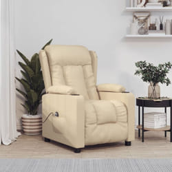 Fauteuil Inclinable Électrique Crème Tissu Vidaxl