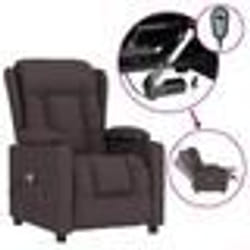 vidaXL Fauteuil électrique de massage Marron foncé Tissu