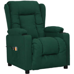 Vidaxl - Fauteuil électrique de massage Vert foncé Tissu