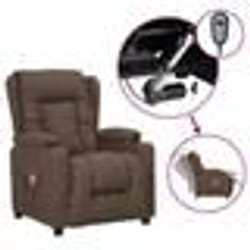 vidaXL Fauteuil électrique de massage Taupe Tissu