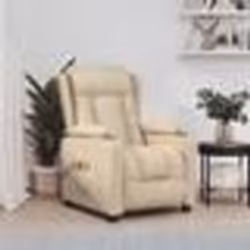 vidaXL Fauteuil électrique de massage Crème Tissu