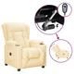 vidaXL Fauteuil inclinable électrique Crème Similicuir