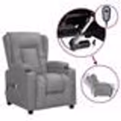 vidaXL Fauteuil de massage électrique Gris Similicuir - TU