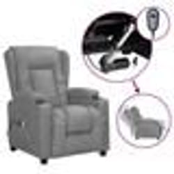 vidaXL Fauteuil de massage électrique Gris Similicuir - TU