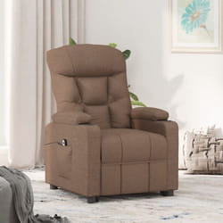 Fauteuil Inclinable Électrique Marron Tissu Vidaxl