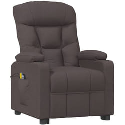 vidaXL Fauteuil électrique de massage Marron foncé Tissu