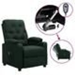 vidaXL Fauteuil inclinable électrique Vert foncé Tissu - TU