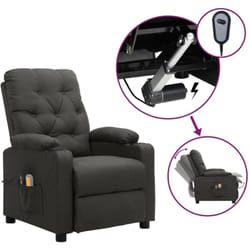 Vidaxl - Fauteuil de massage électrique Chaise de massage Fauteuil Design Fauteuil Relax Gris foncé Tissu