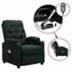 vidaXL Fauteuil électrique de massage Vert foncé Tissu - TU