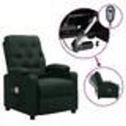 vidaXL Fauteuil électrique de massage Vert foncé Tissu - TU