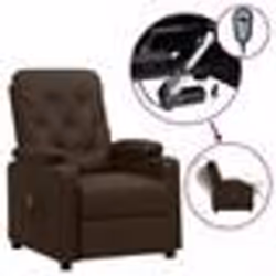 vidaXL Fauteuil inclinable électrique Marron Similicuir - TU