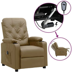 vidaXL Fauteuil inclinable électrique Cappuccino Similicuir - TU