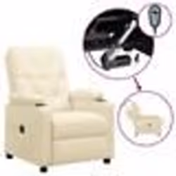 vidaXL Fauteuil inclinable électrique Crème Similicuir - TU
