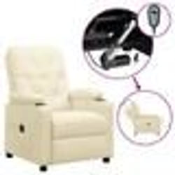 vidaXL Fauteuil inclinable électrique Crème Similicuir - TU