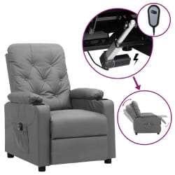 vidaXL Fauteuil inclinable électrique Gris Similicuir - TU