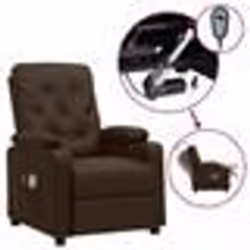 vidaXL Fauteuil de massage électrique Marron Similicuir