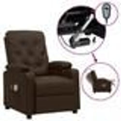 vidaXL Fauteuil de massage électrique Marron Similicuir