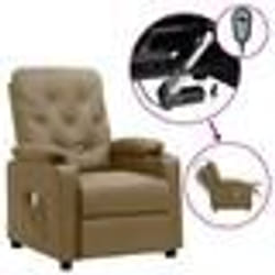 vidaXL Fauteuil de massage électrique Cappuccino Similicuir - TU