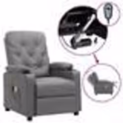vidaXL Fauteuil de massage électrique Gris Similicuir - TU
