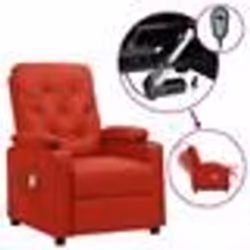 vidaXL Fauteuil de massage électrique Rouge bordeaux Similicuir - TU