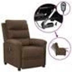 vidaXL Fauteuil inclinable électrique Marron Tissu - TU